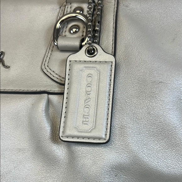 Coach Large Capacity Silver Tote Bag with Metallic Accents - Picture 3 of 17